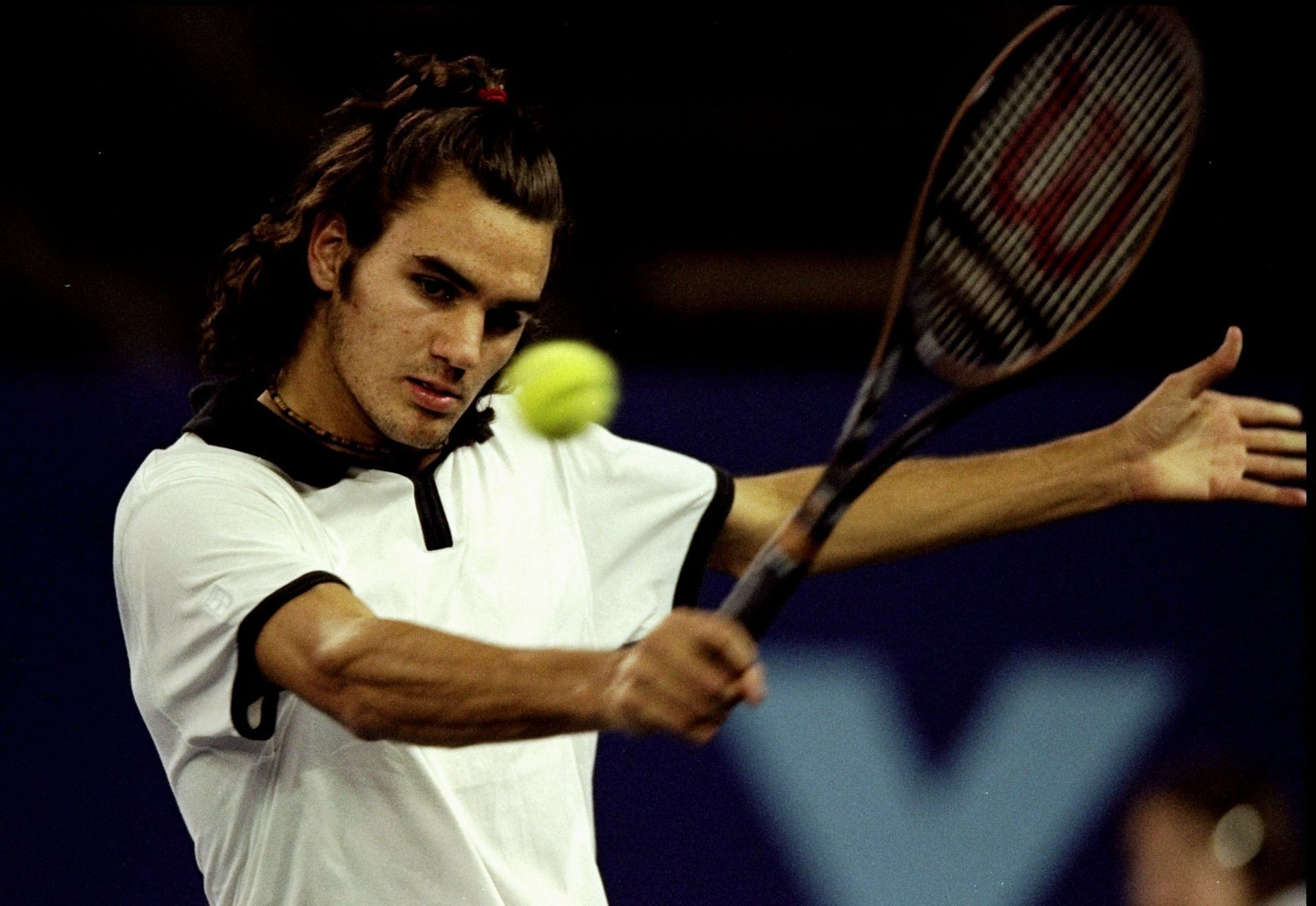 Roger Federer at the AXA Cup in London in February 2000