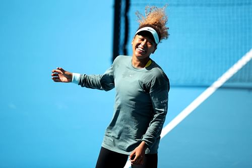 Naomi Osaka during a practice session at the Melbourne Summer Set