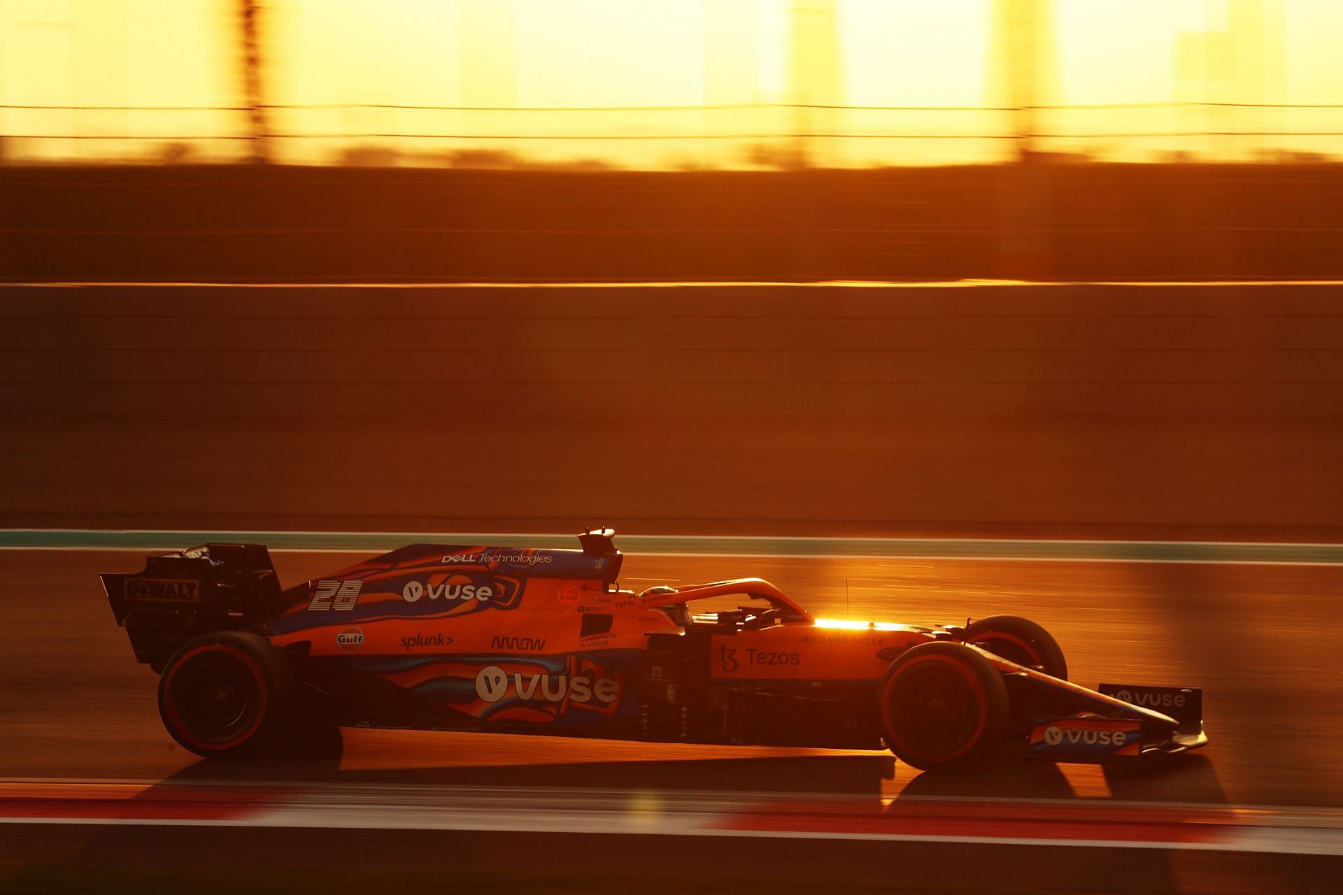 The MCL35M during Formula 1 Testing in Abu Dhabi