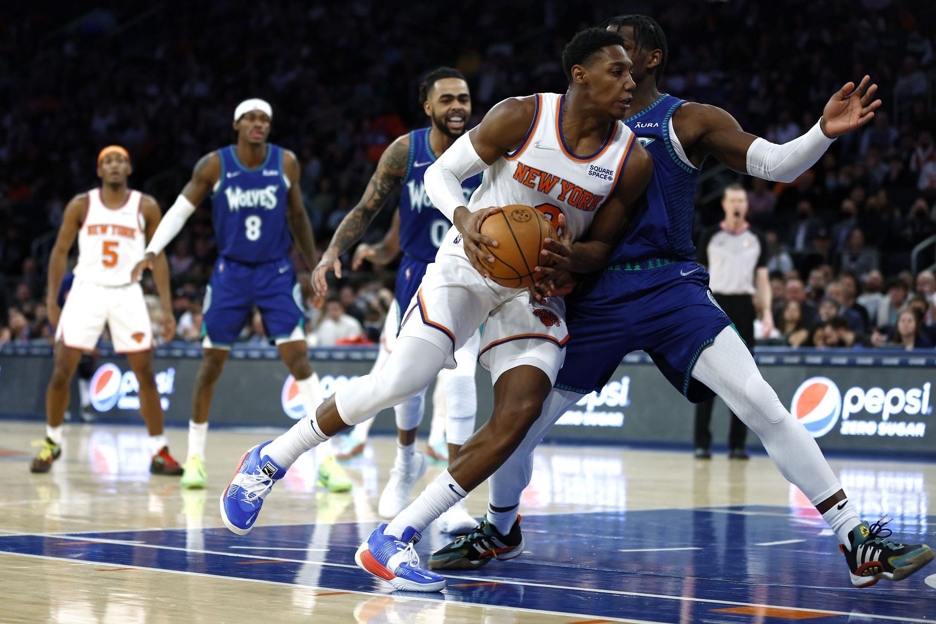 RJ Barrett drives to the basket