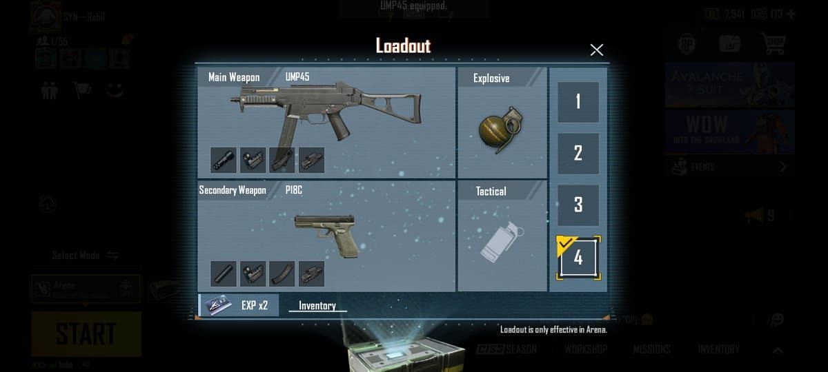 UMP45 loadout in BGMI (Image via Krafton)