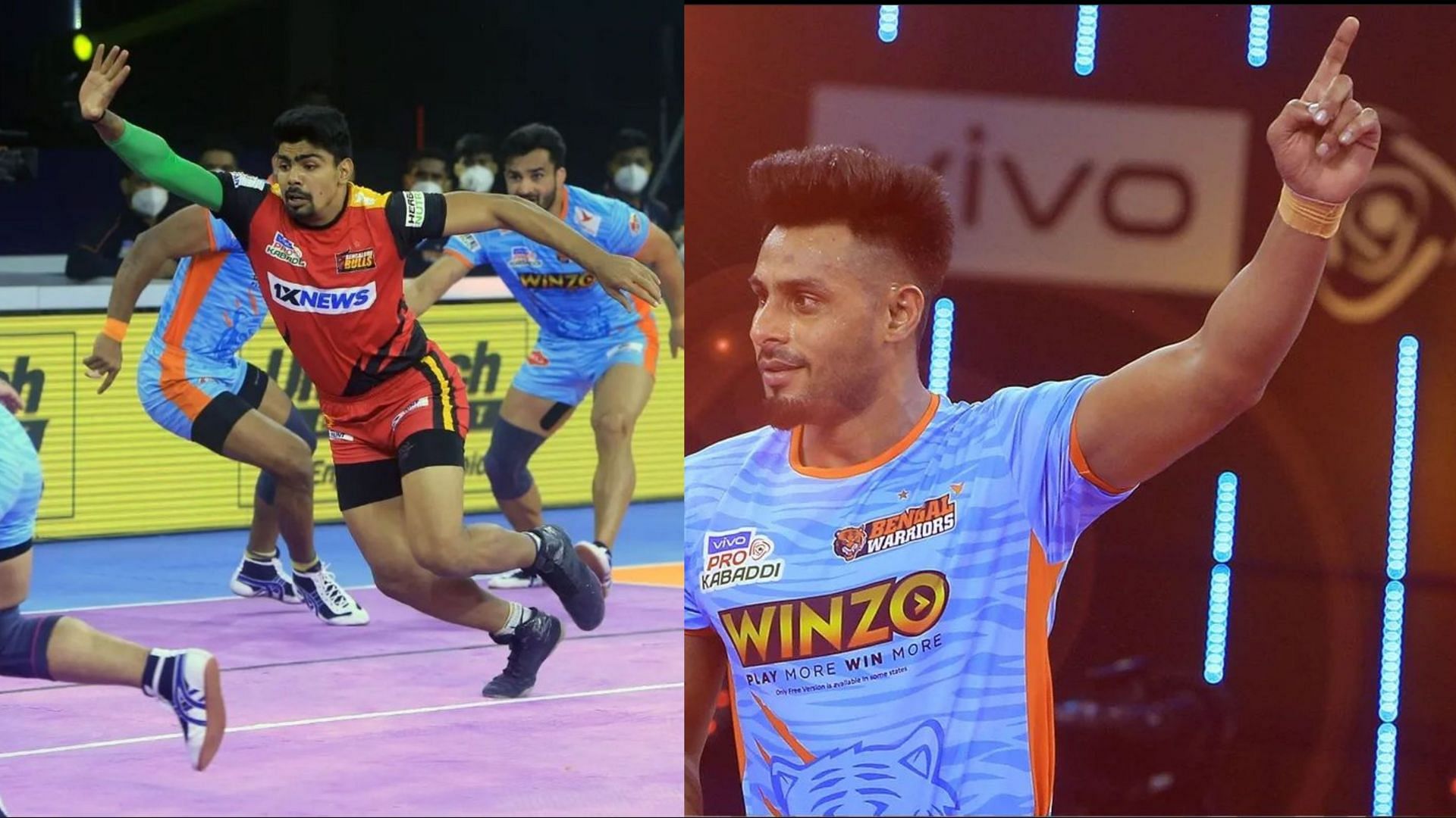 Pawan Sehrawat (L) and Maninder Singh were very consistent in the first half of PKL 8 (Image Source: Instagram)