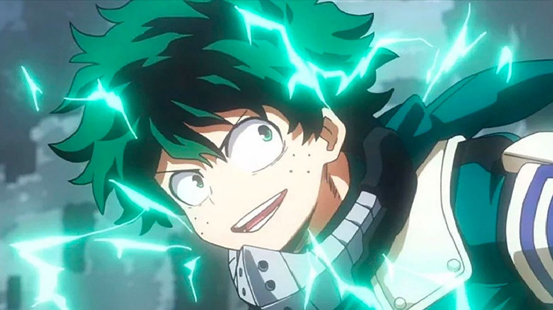 Midoriya using One For All (Image via Bones)