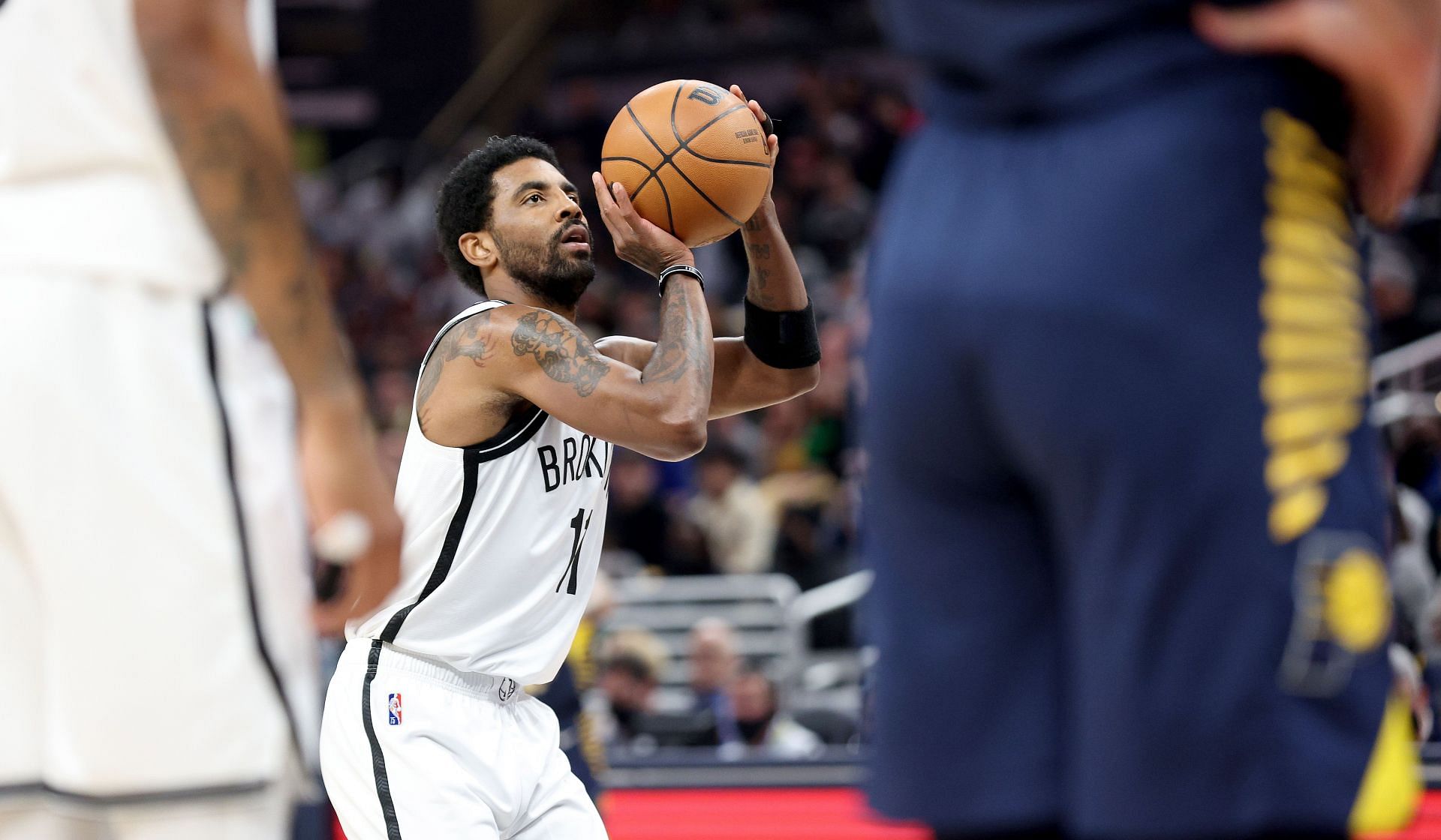 Brooklyn Nets v Indiana Pacers; Kyrie Irving pulls up at the line