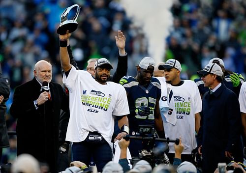 Seattle Seahawks QB Russell Wilson at the 2014 NFC Championship Game