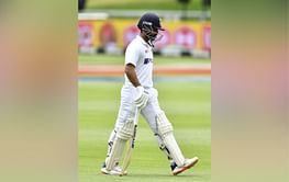 [Watch]: Ajinkya Rahane departs for 1 as Dean Elgar completes juggling catch to leave India in deep trouble