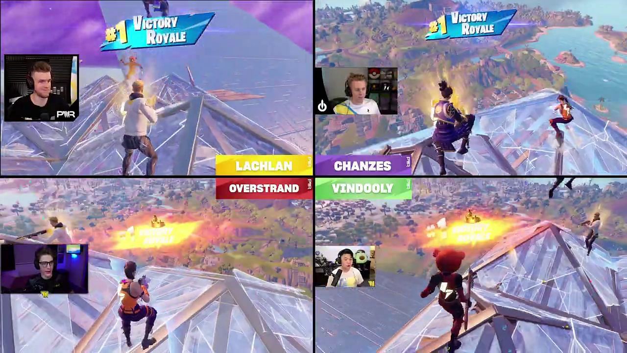 They secured a Victory Royale on a sky base built using Armored Walls (Image via YouTube/Lachlan)
