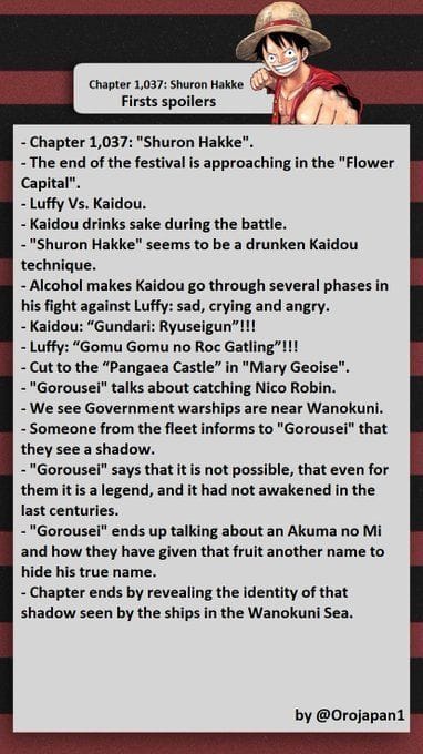 One Piece Chapter 1037 Fan Made Spoilers Suggest Marine Presence In Wano Another Secret Of The Op Op Fruit And More