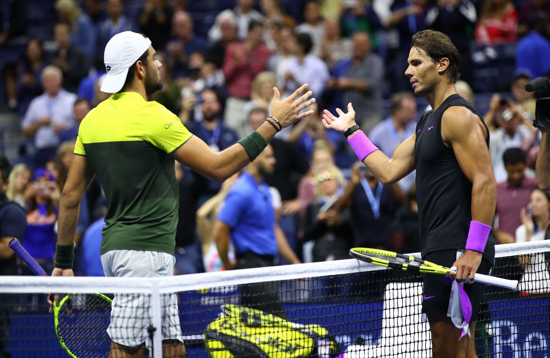 Matteo Berrettini and Rafael Nadal at the US Open 2019