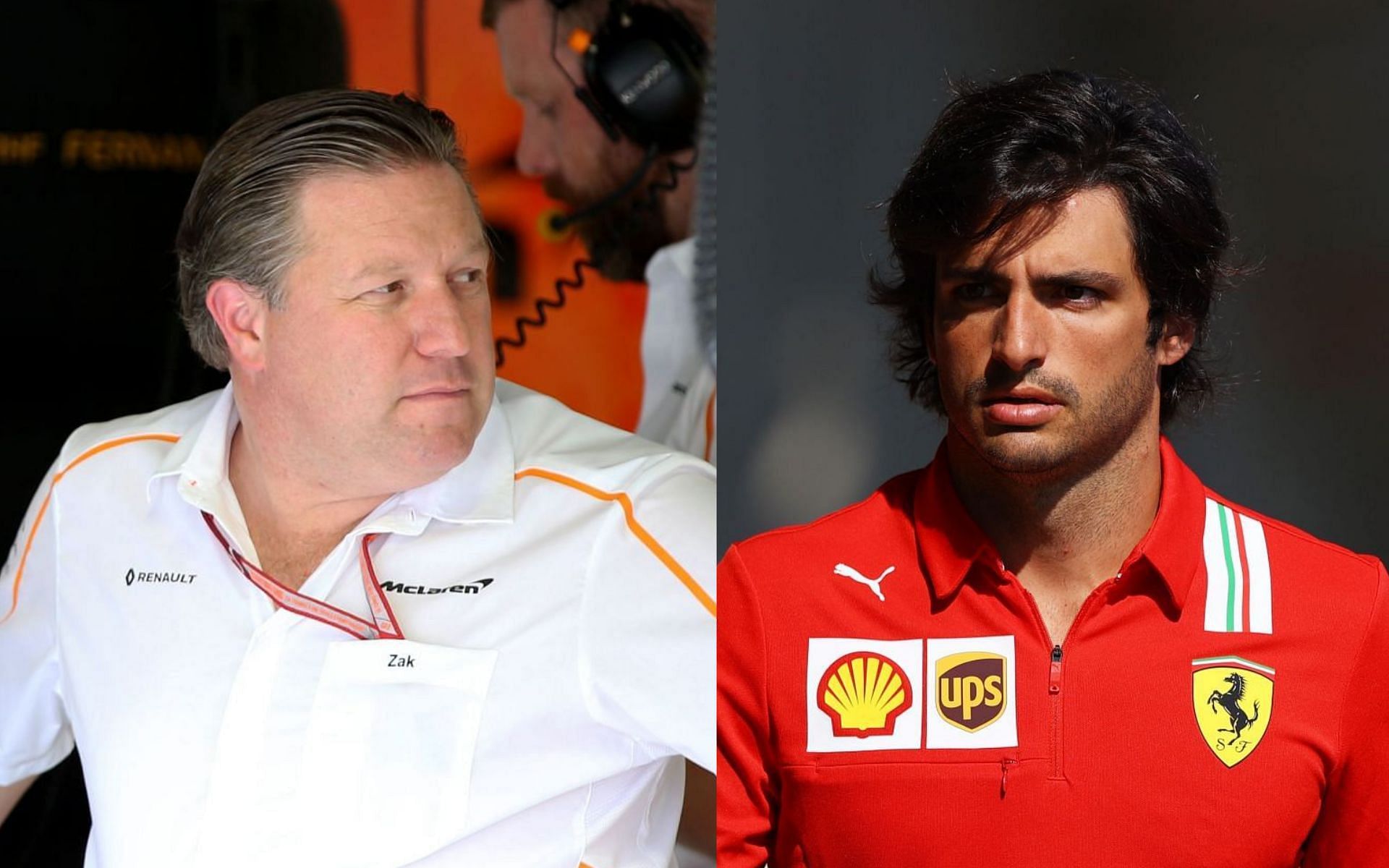 Carlos Sainz (right) drove for Zak Brown (left) at McLaren for two successful seasons before moving to Ferrari