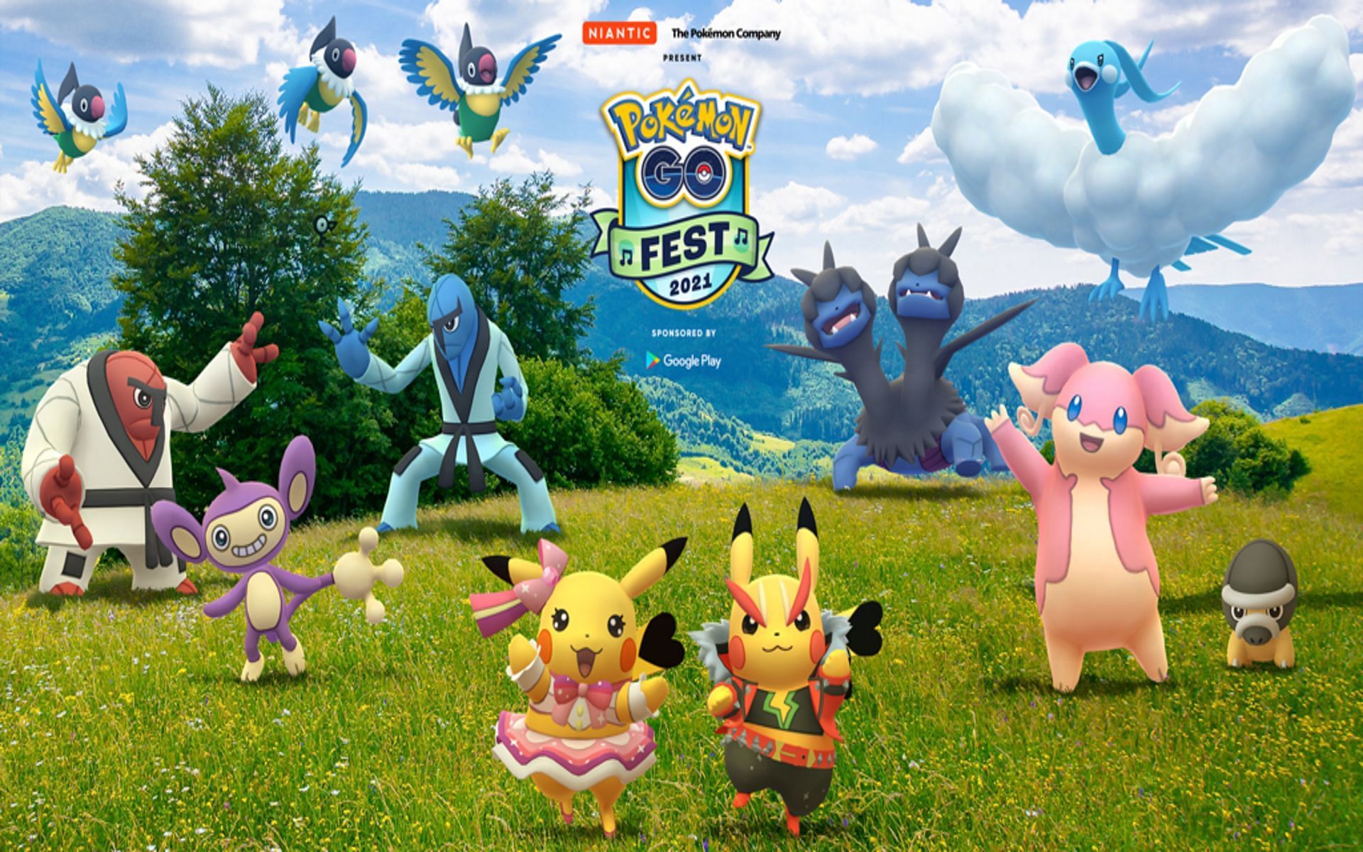 Pikachu Rock Star and Pop Start were part of 2021&#039;s GO Fest (Image via Niantic)