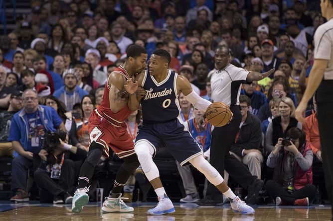 Listing Russell Westbrook's top 5 seasons in terms of steals per game