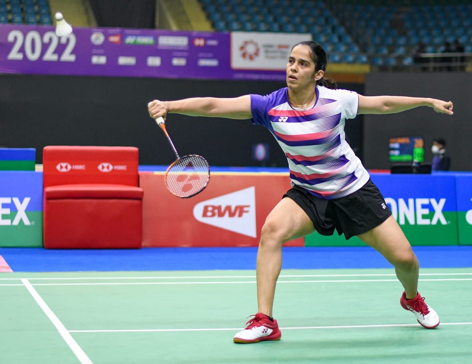 Saina Nehwal in action at the India Open. (PC: BAI)