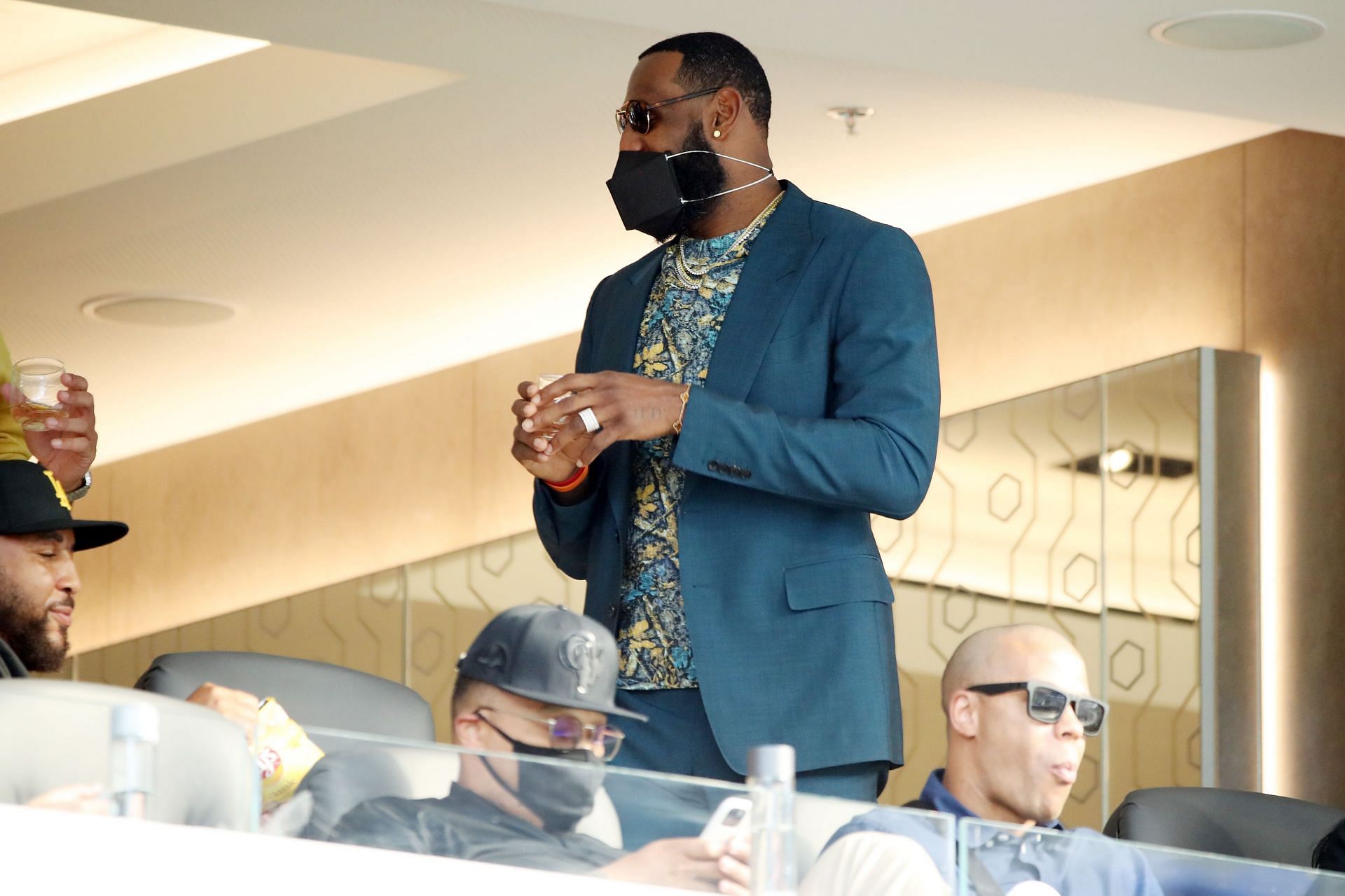 LeBron James at a Los Angeles Rams home game