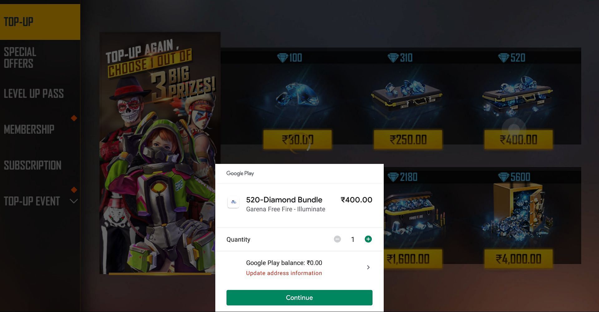 Payment can be completed (Image via Garena)