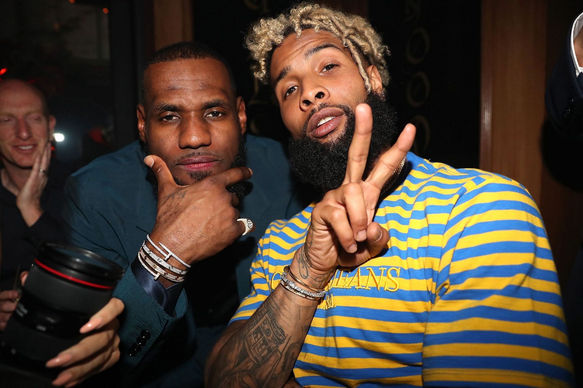 Odell Beckham Jr., right, and LA Lakers superstar LeBron James