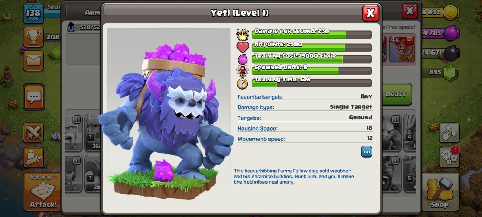 Clash of Clans Yeti (Image via Sportskeeda)