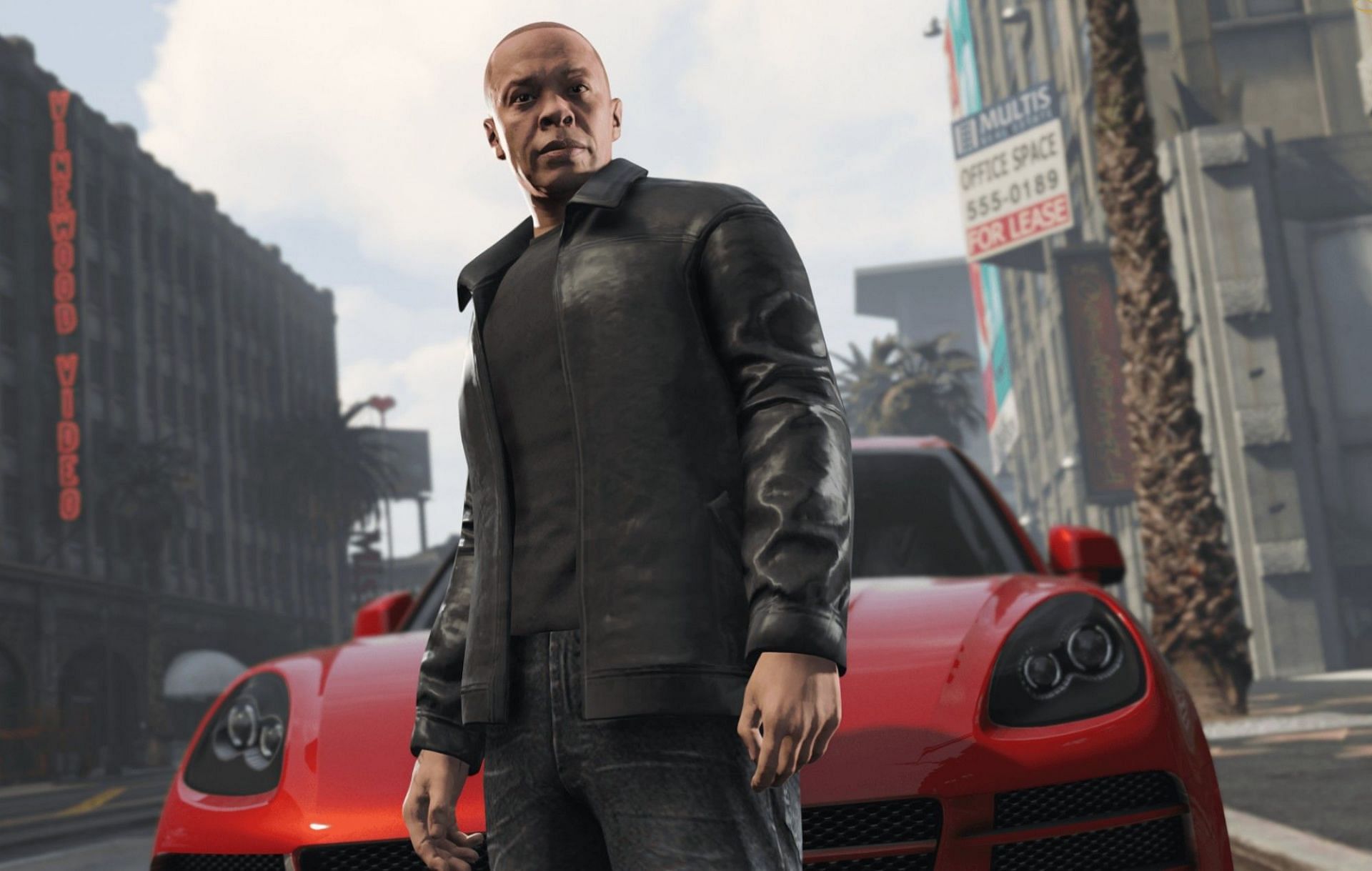Dr. Dre&#039;s music plays a major role, which also ties it to 2021 given its release date (Image via Rockstar Games)