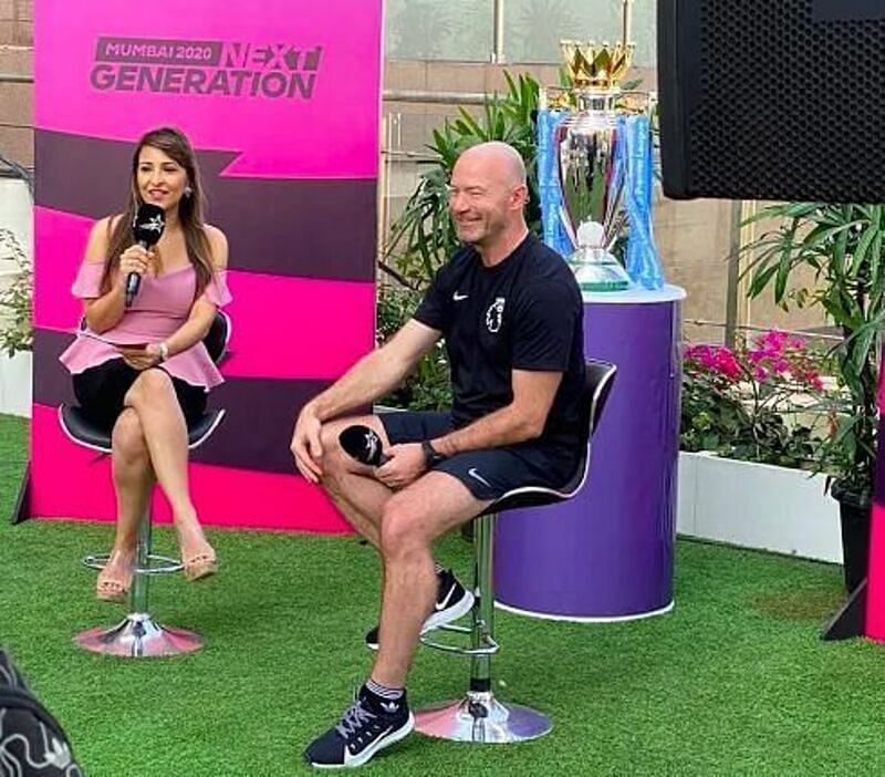 Premier League Legend and Ambassador &ndash; Alan Shearer and ISL Presenter &ndash; Khuri Irani during the fan engagement activation