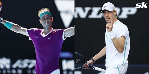 Rafael Nadal and Denis Shapovalov at the 2022 Australian Open