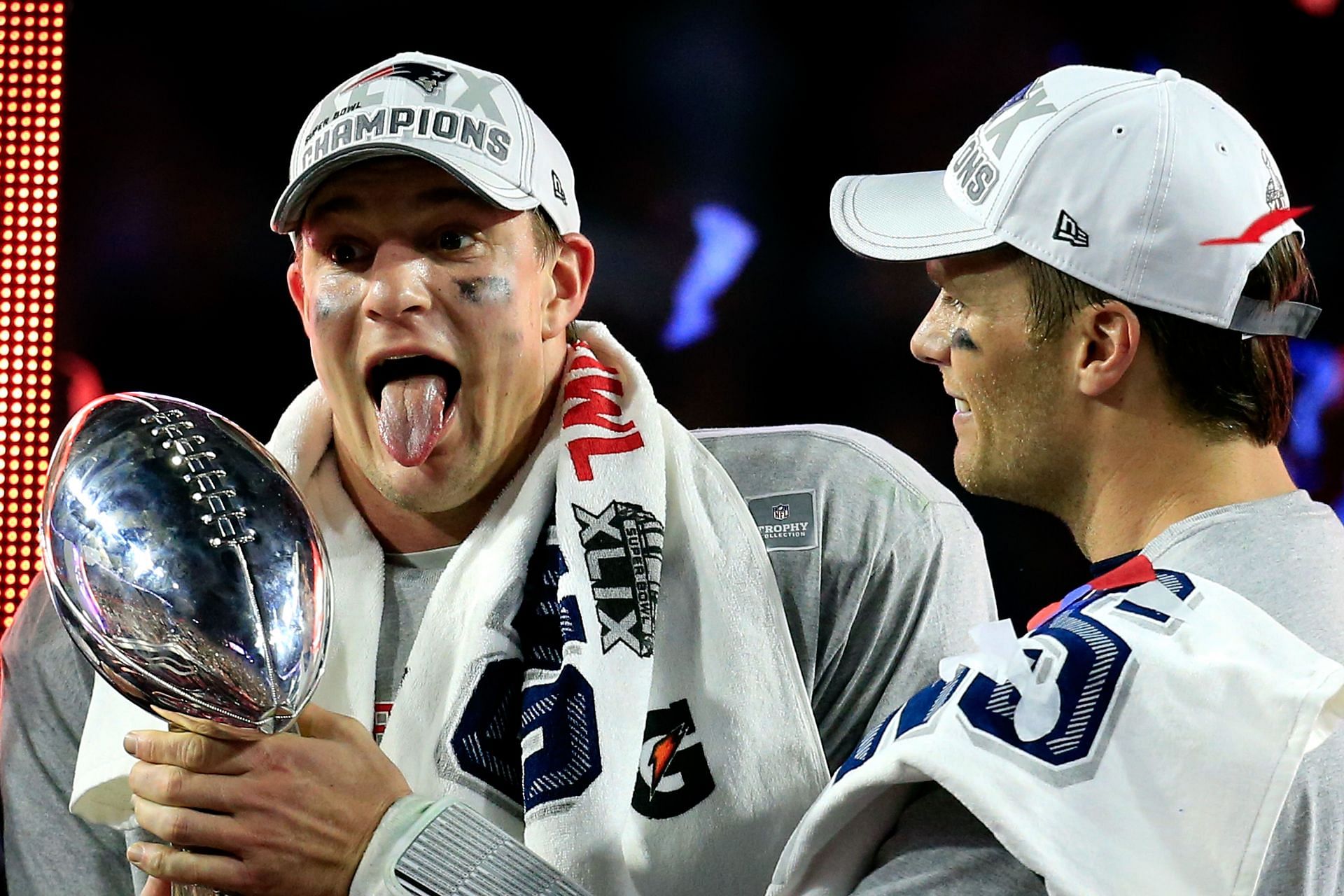 Gronk and TB12 with the New England Patriots
