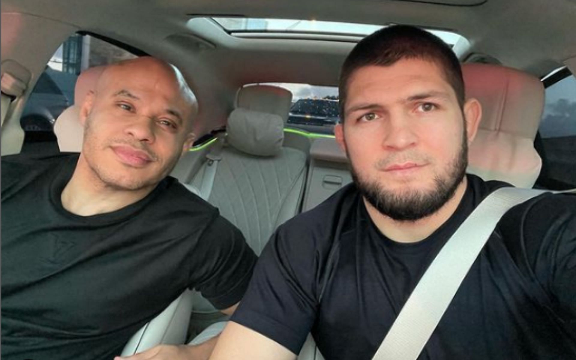 Khabib Nurmagomedov (right) with his friend and manager Ali Abdelaziz (left) [Image Credit: via @khabib_nurmagomedov on Instagram]