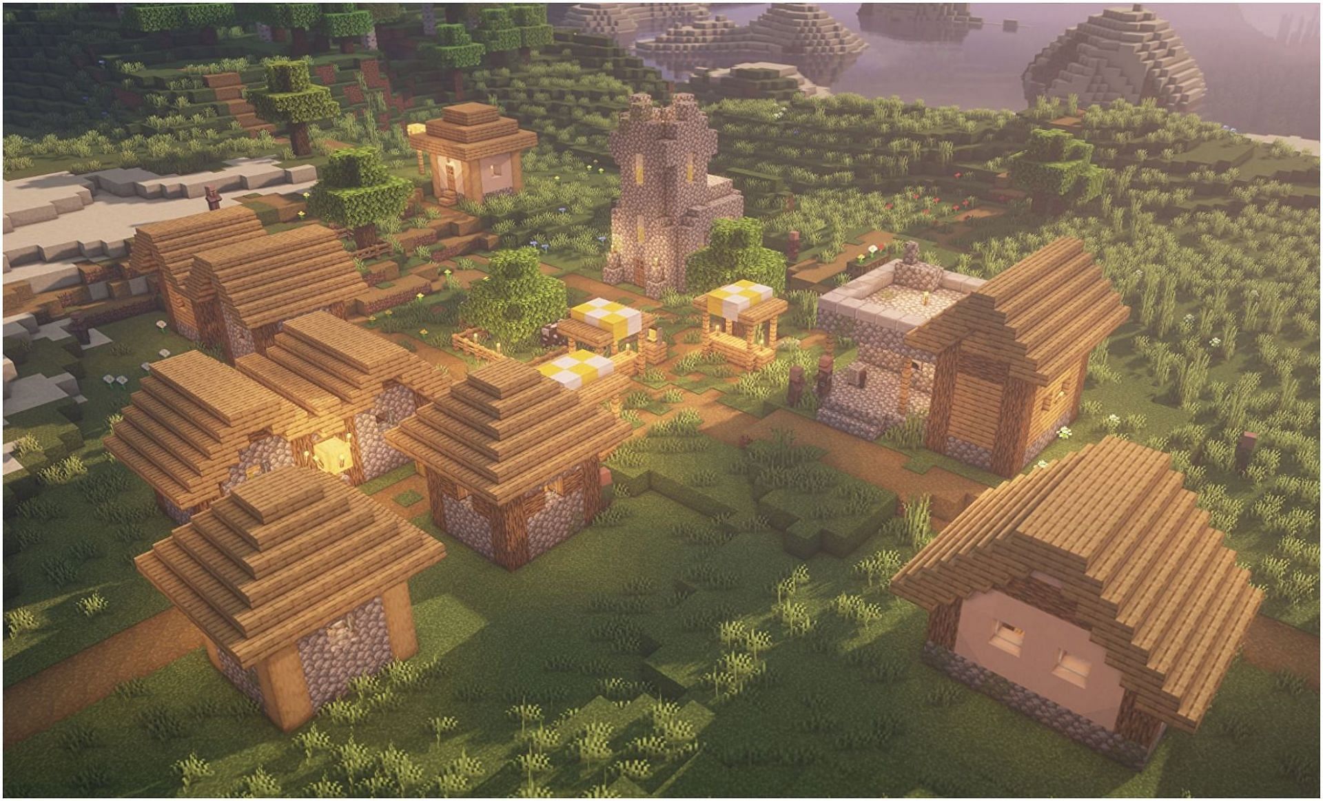 A village in Minecraft (Image via Minecraft)