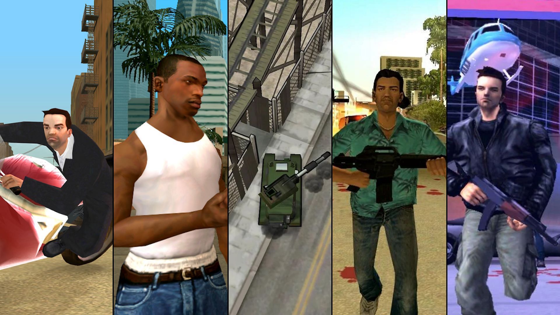 There are five GTA games currently available on Android&#039;s Play Store (Image via Rockstar Games)