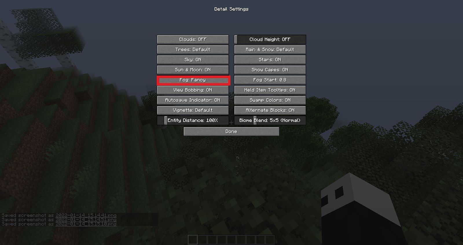 Minecraft Remove Fog