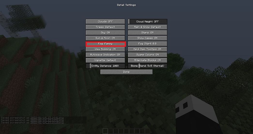 How to remove and turn off fog in Minecraft 1.18