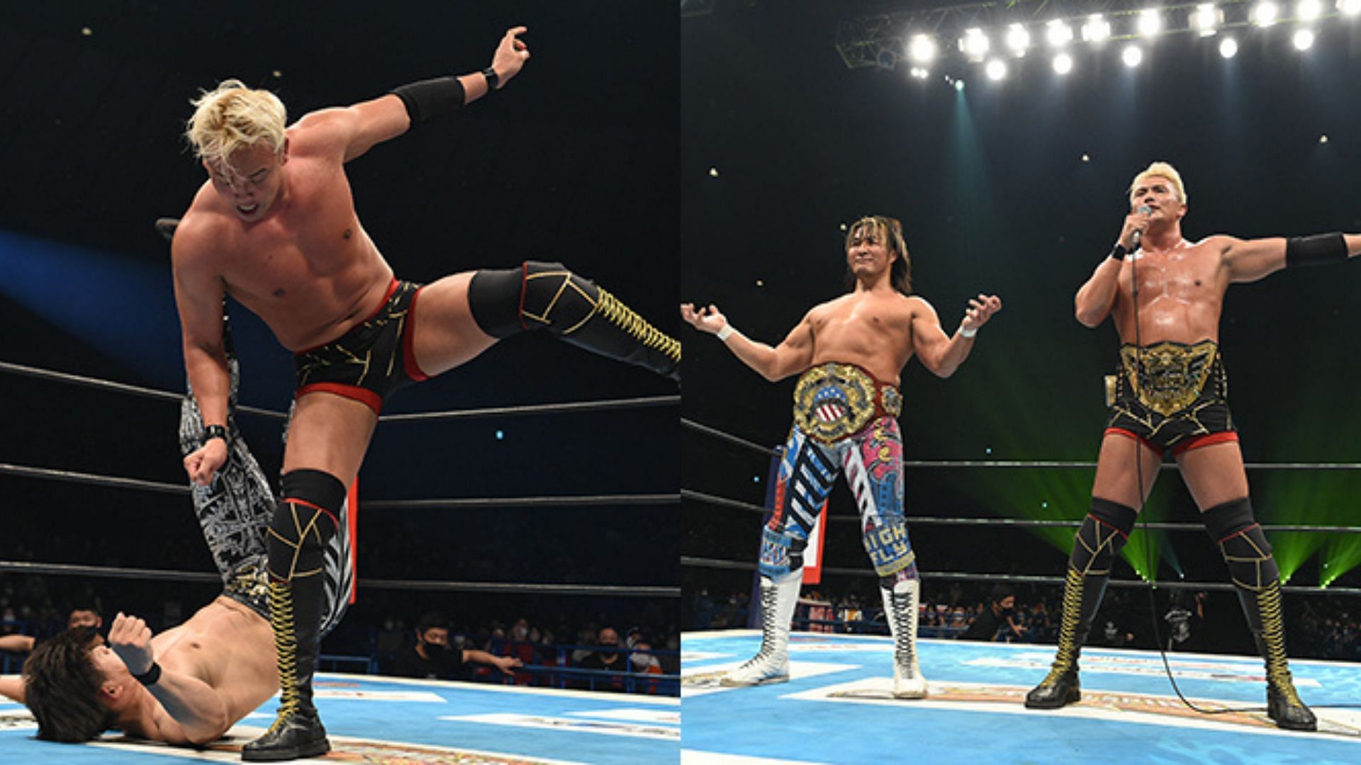 Kazuchika Okada and Hiroshi Tanahashi teamed up at Wrestle Kingdom 16