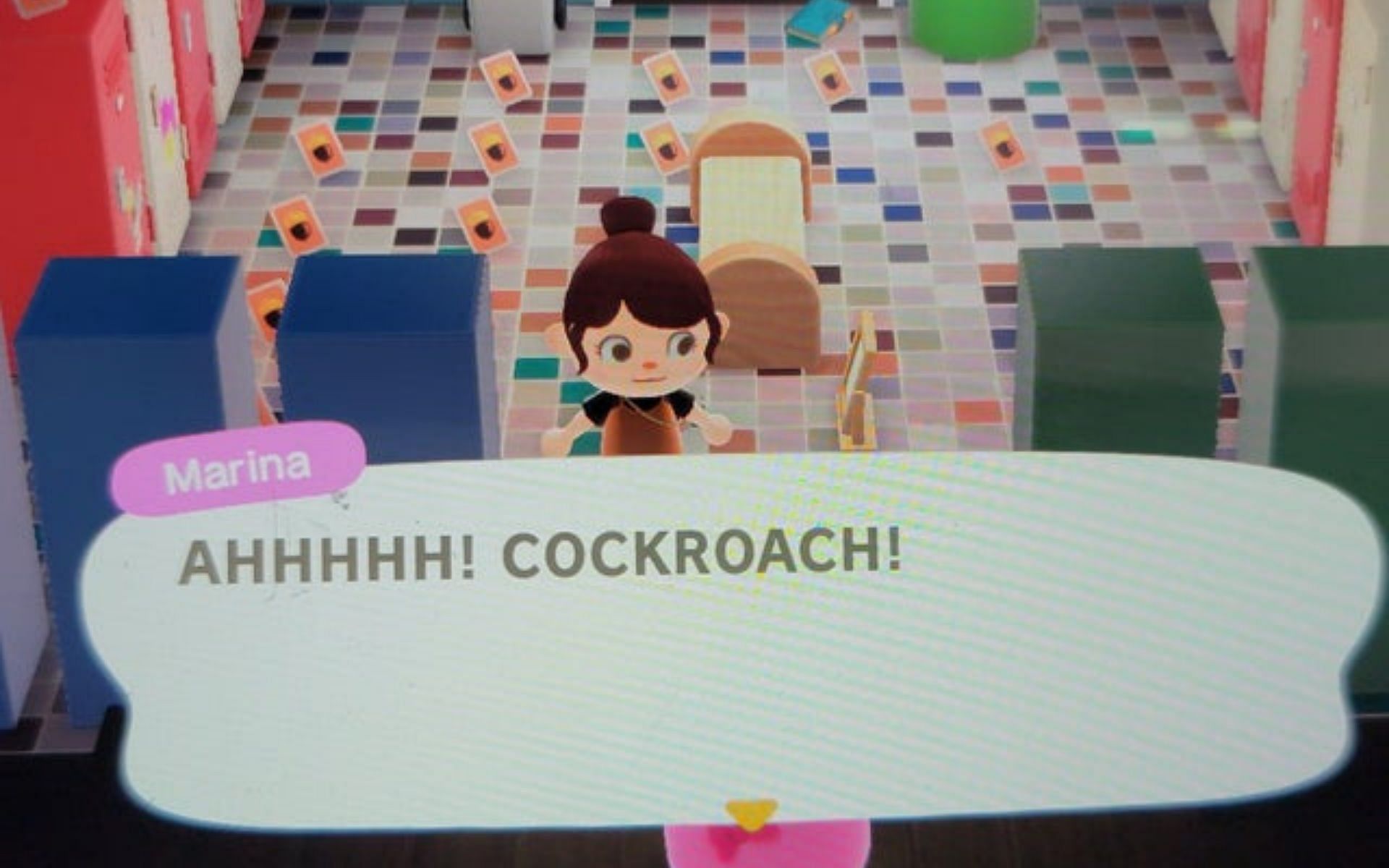 Getting rid of cockroaches in Animal Crossing is quite tedious (Image via r/AnimalCrossing/Reddit)