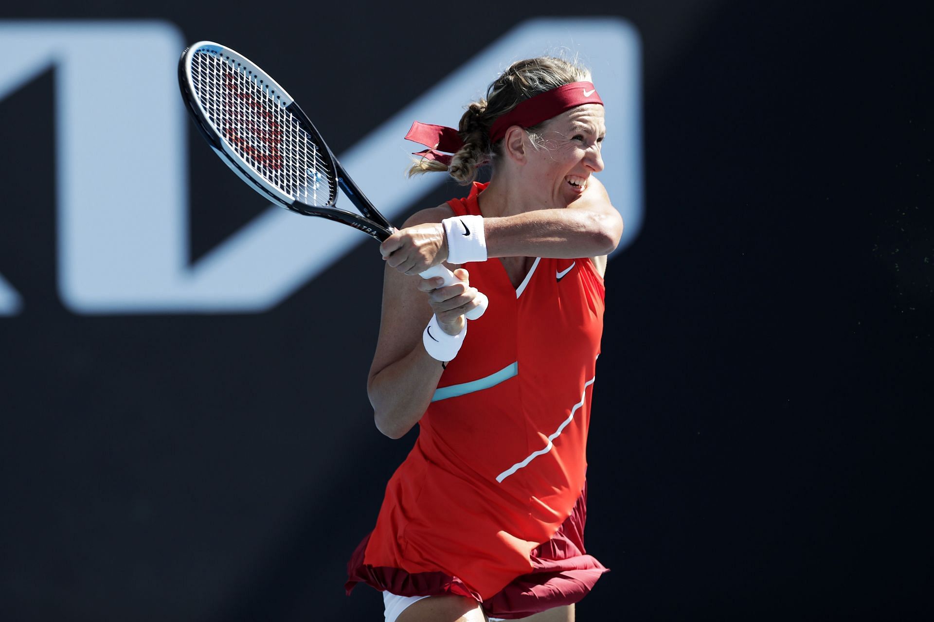 Azarenka in action at 2022 Australian Open