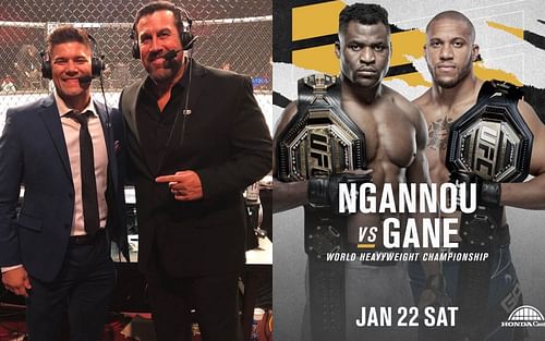 John McCarthy and Josh Thomson (L), Francis Ngannou and Ciryl Gane (R) via Instagram @johnmccarthymma and @francisngannou