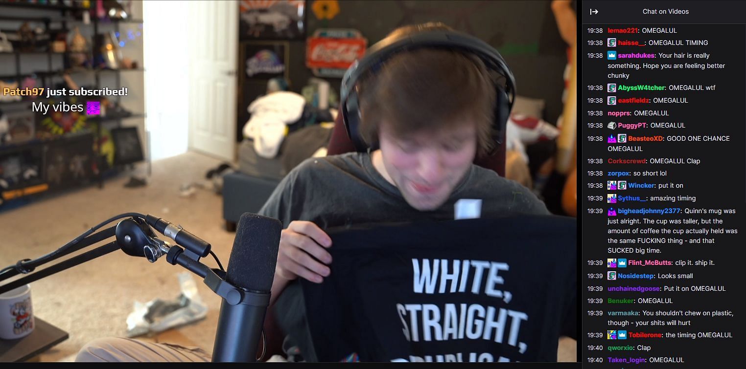The streamer showing off another tee (Image via Sodapoppin/Twitch)