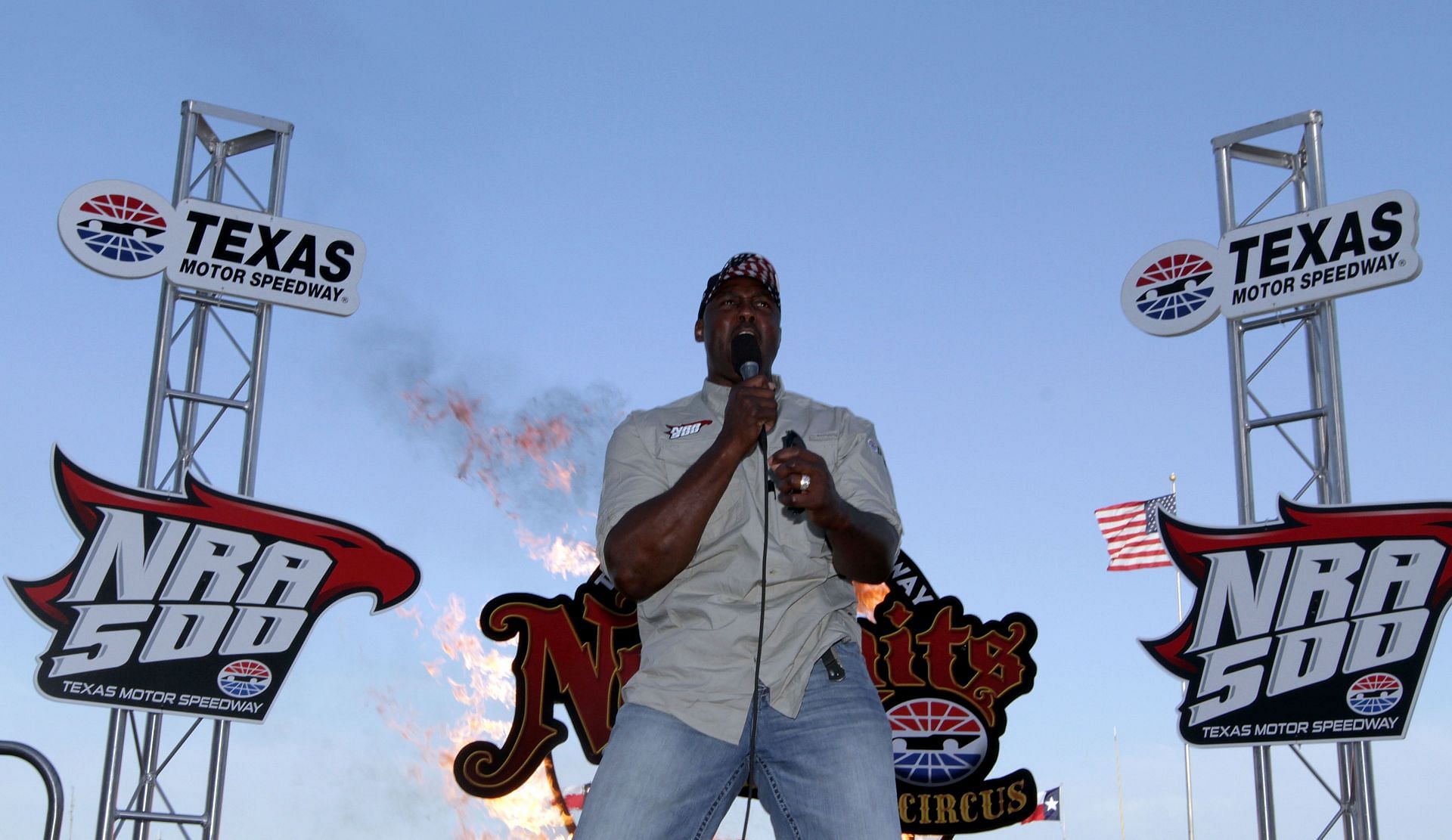 Karl Malone at the NRA 500 racing event