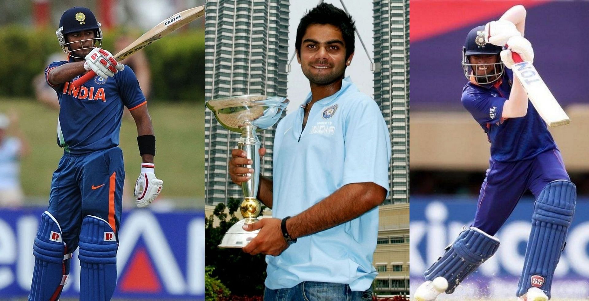 Unmukt Chand, Virat Kohli (Pics: Getty Images) and Yash Dhull (Pic: Twitter)