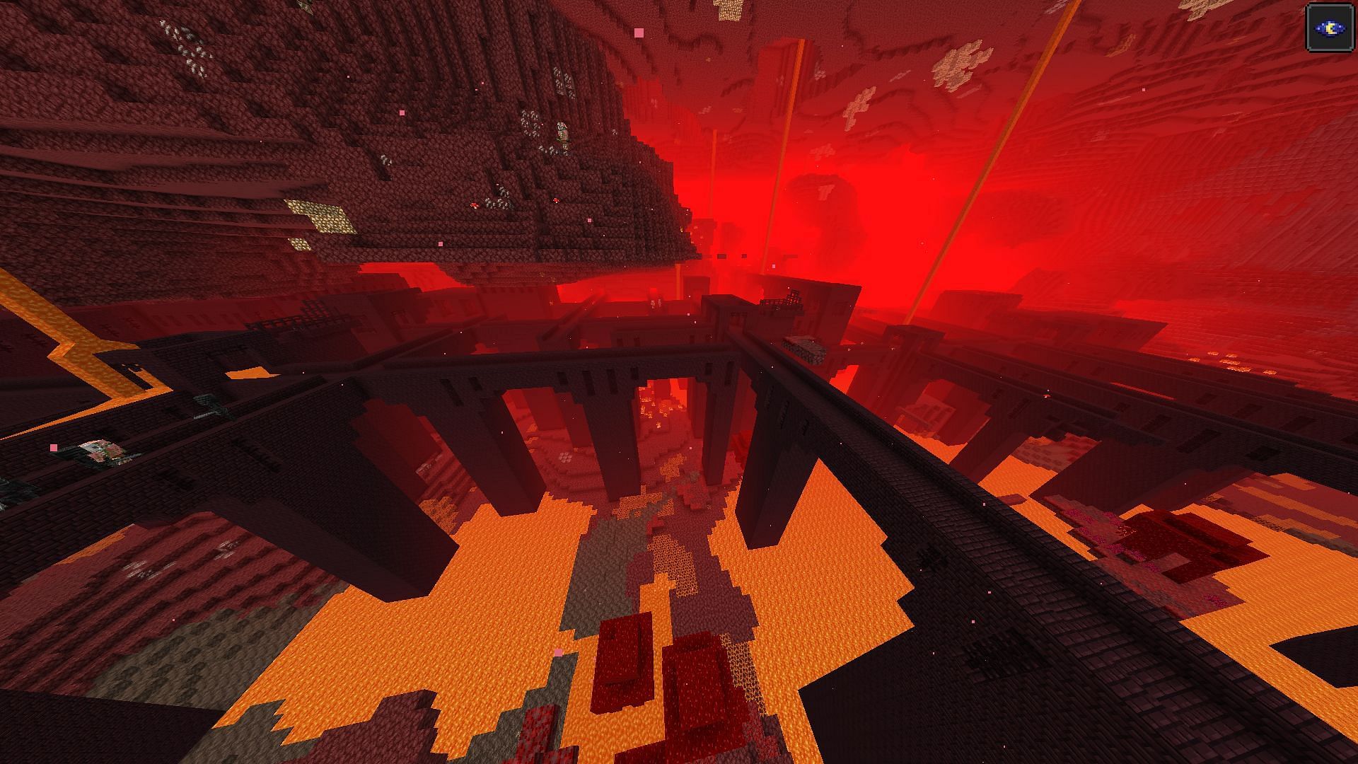 Nether fortresses possess important mobs to create eyes of ender (Image via Mojang)