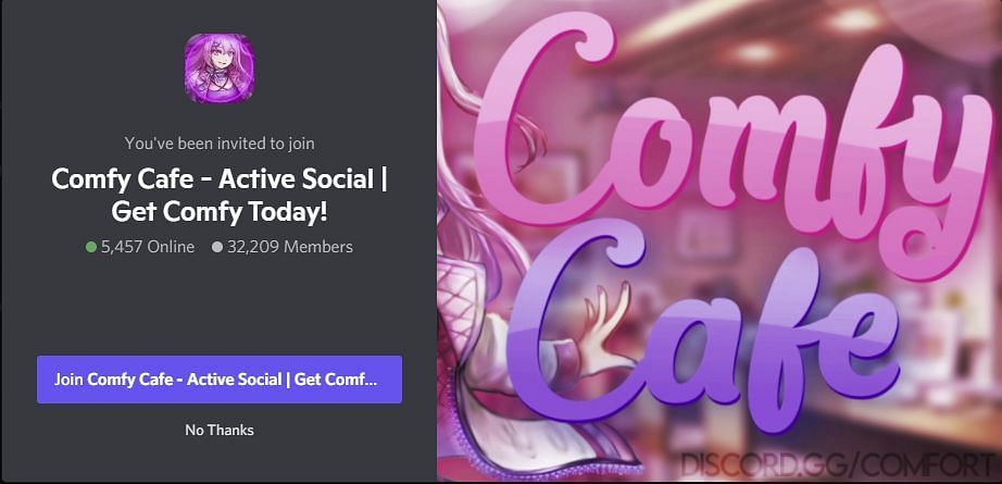 Comfy Cafe is a social Discord Server (Image via Discord)