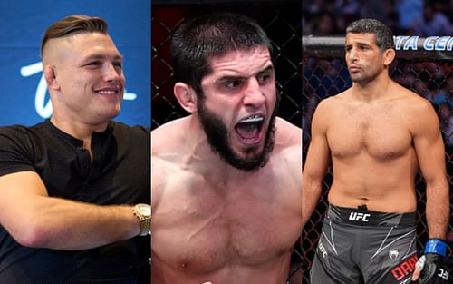 Drew Dober (left); Islam Makhachev (center); Beneil Dariush (right)