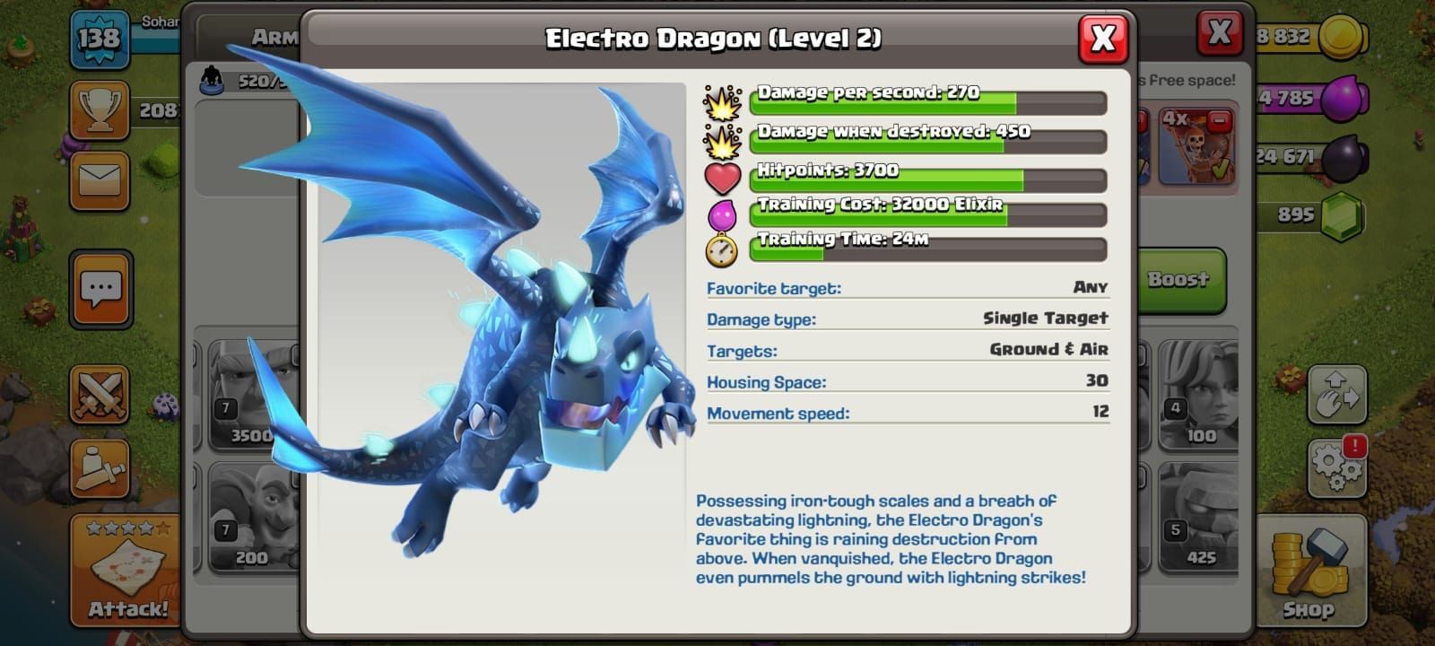 Clash of Clans Electro Dragon (Image via Sportskeeda)