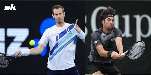 Andy Murray takes on Nikoloz Basilashvili at the Sydney Tennis Classic