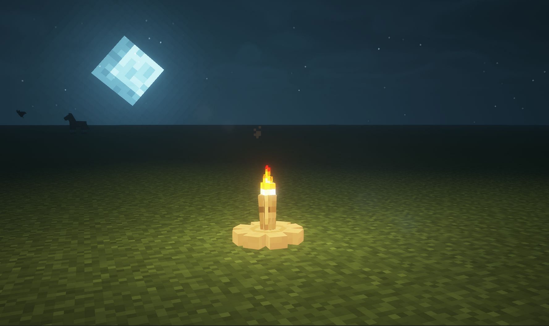 Small campfire with torch (Image via Minecraft)