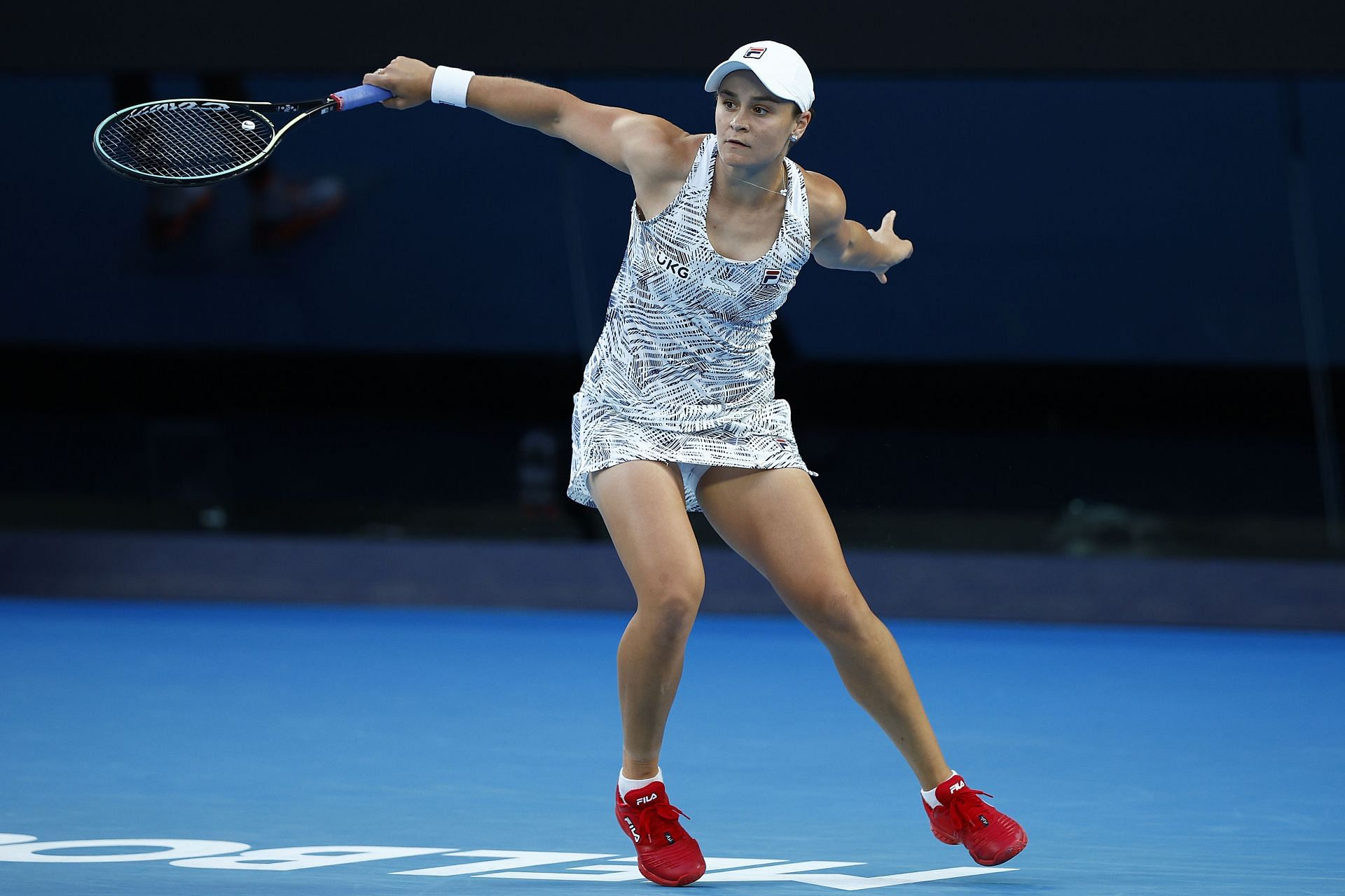 Ashleigh Barty in action against Camila Giorgi in the third round at Australian Open 2022