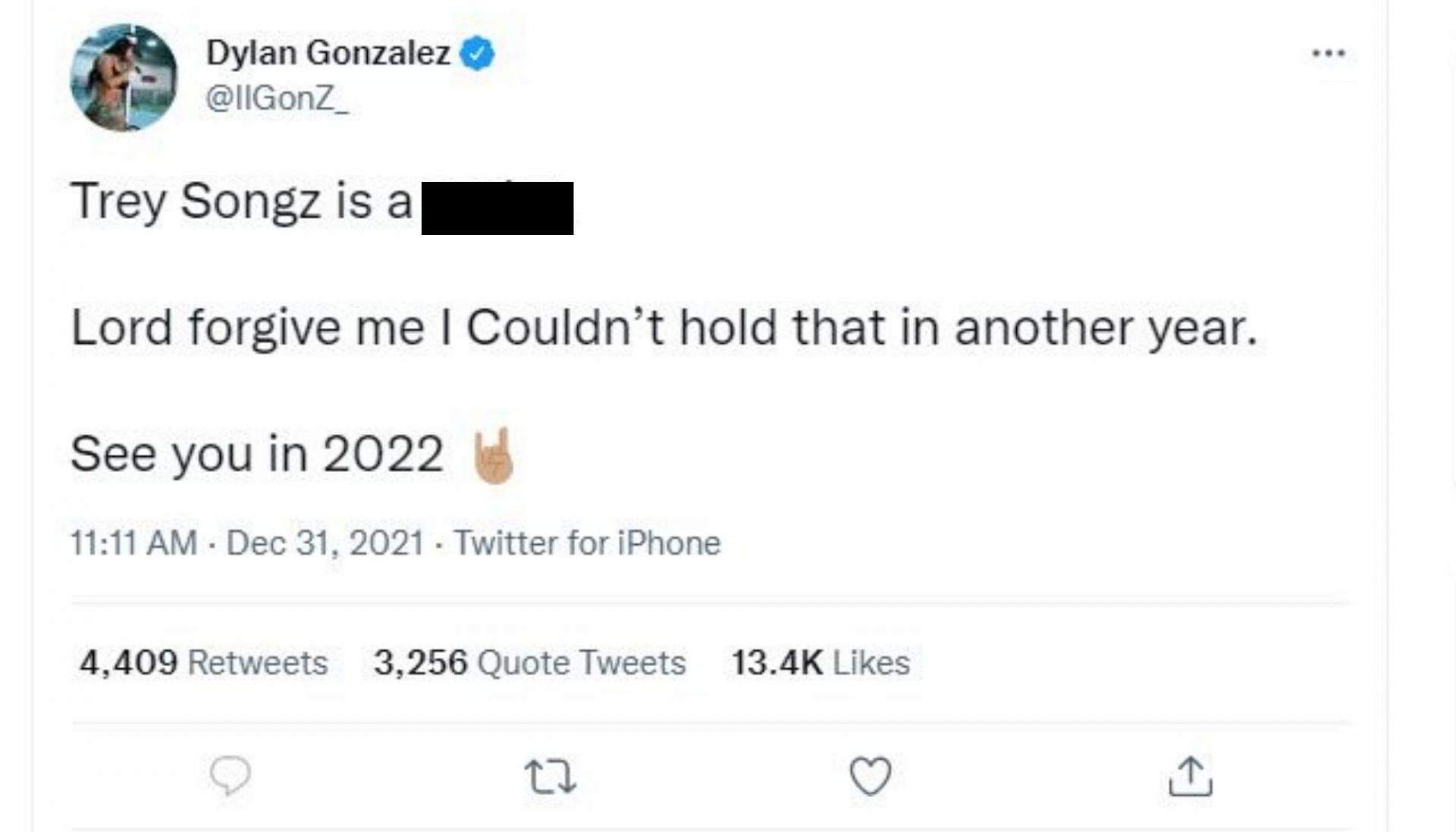 Dylan Gonzalez accused Trey Songz on Twitter (Image via Twitter)