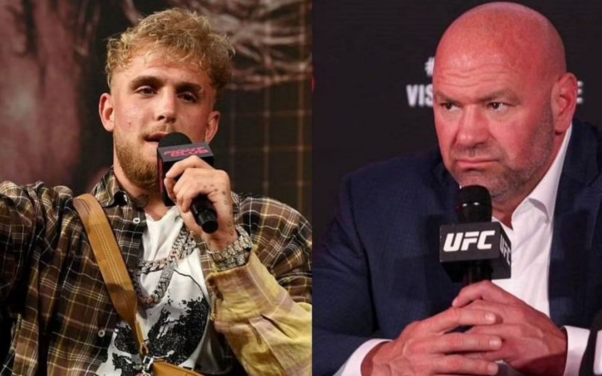 Jake Paul (left) and Dana White (right)