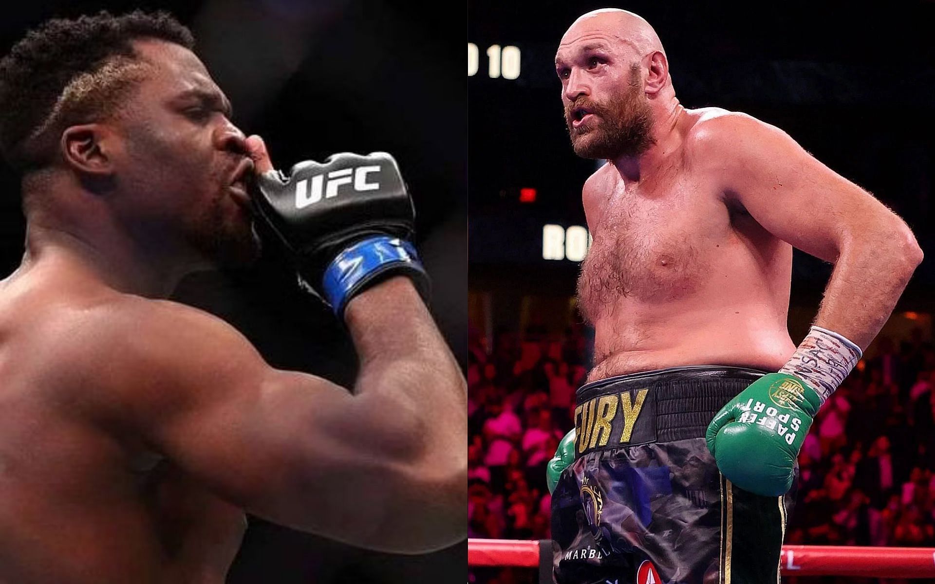 Francis Ngannou (left) and Tyson Fury (right)