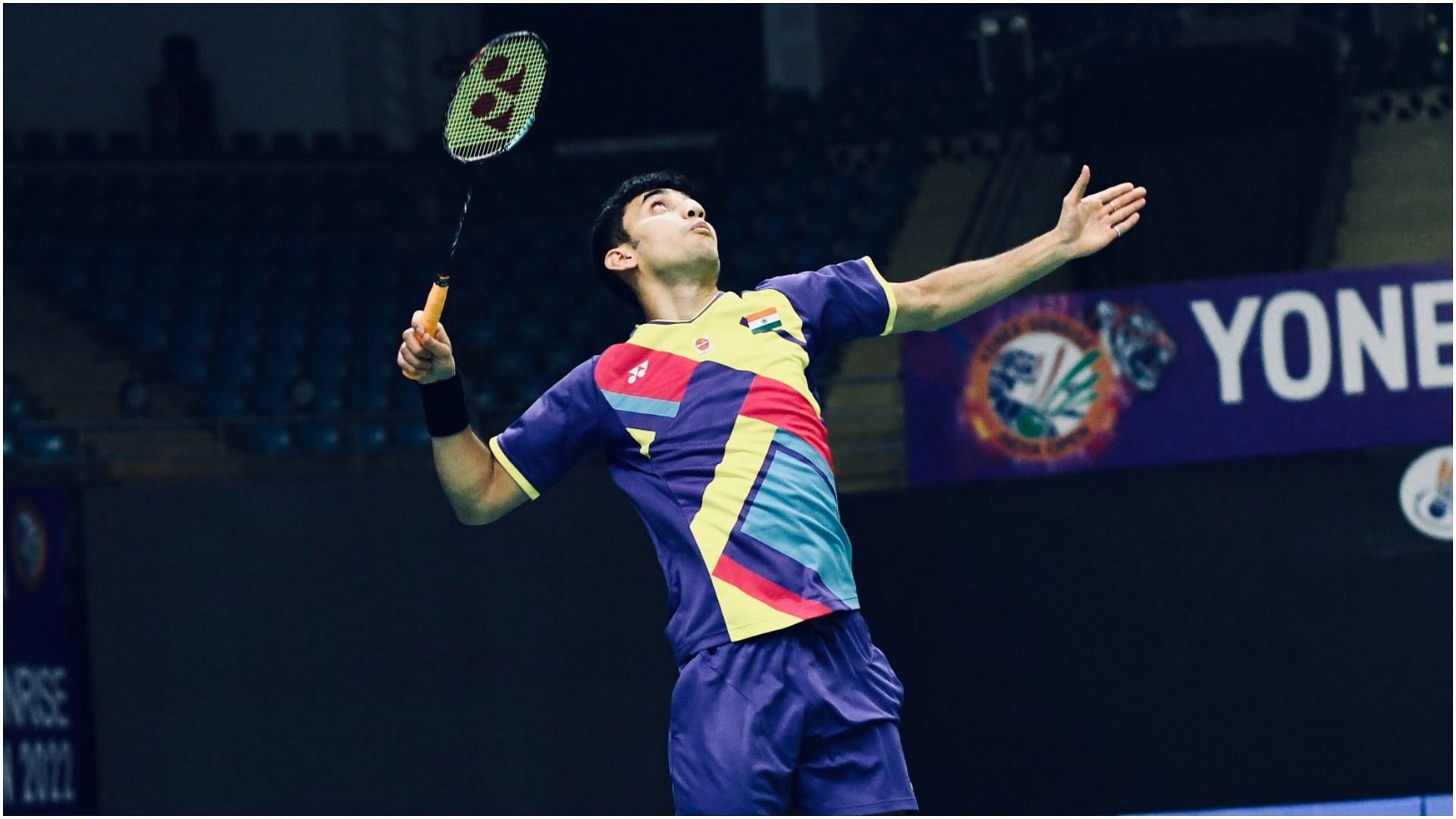 Lakshya Sen in action during the semifinals of 2022 Yonex Sunrise India Open (Pic credits: BAI)