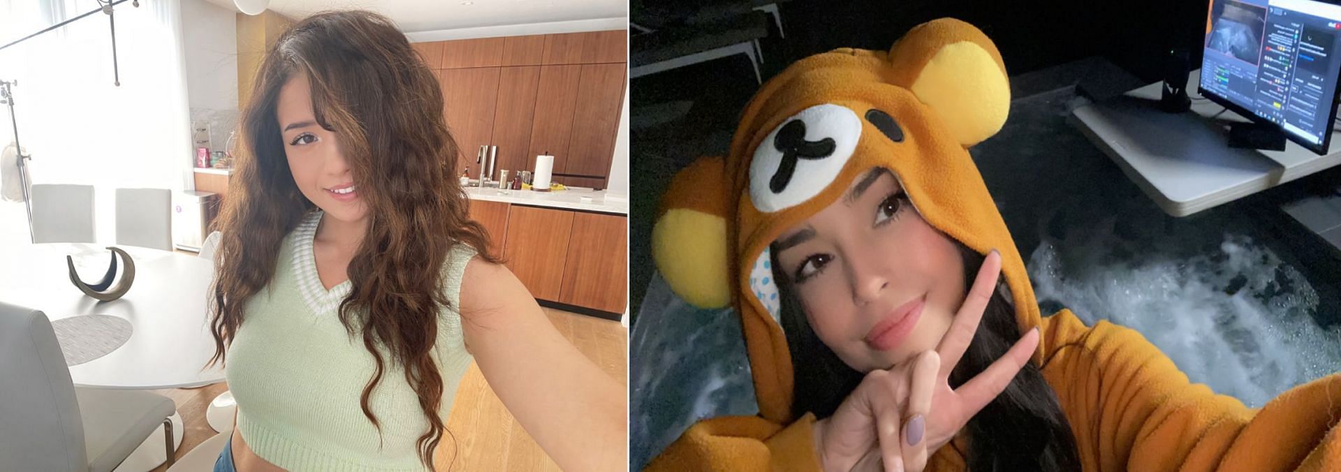 Valkyrae is shocked by the amount of unban requests Pokimane piled up (Images via Twitter/Pokimane and Twitter/Valkyrae)