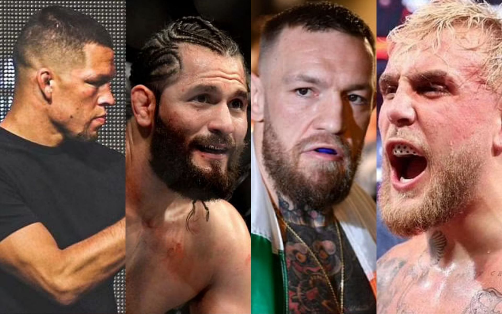Nate Diaz, Jorge Masvidal, Conor McGregor and Jake Paul (left to right)